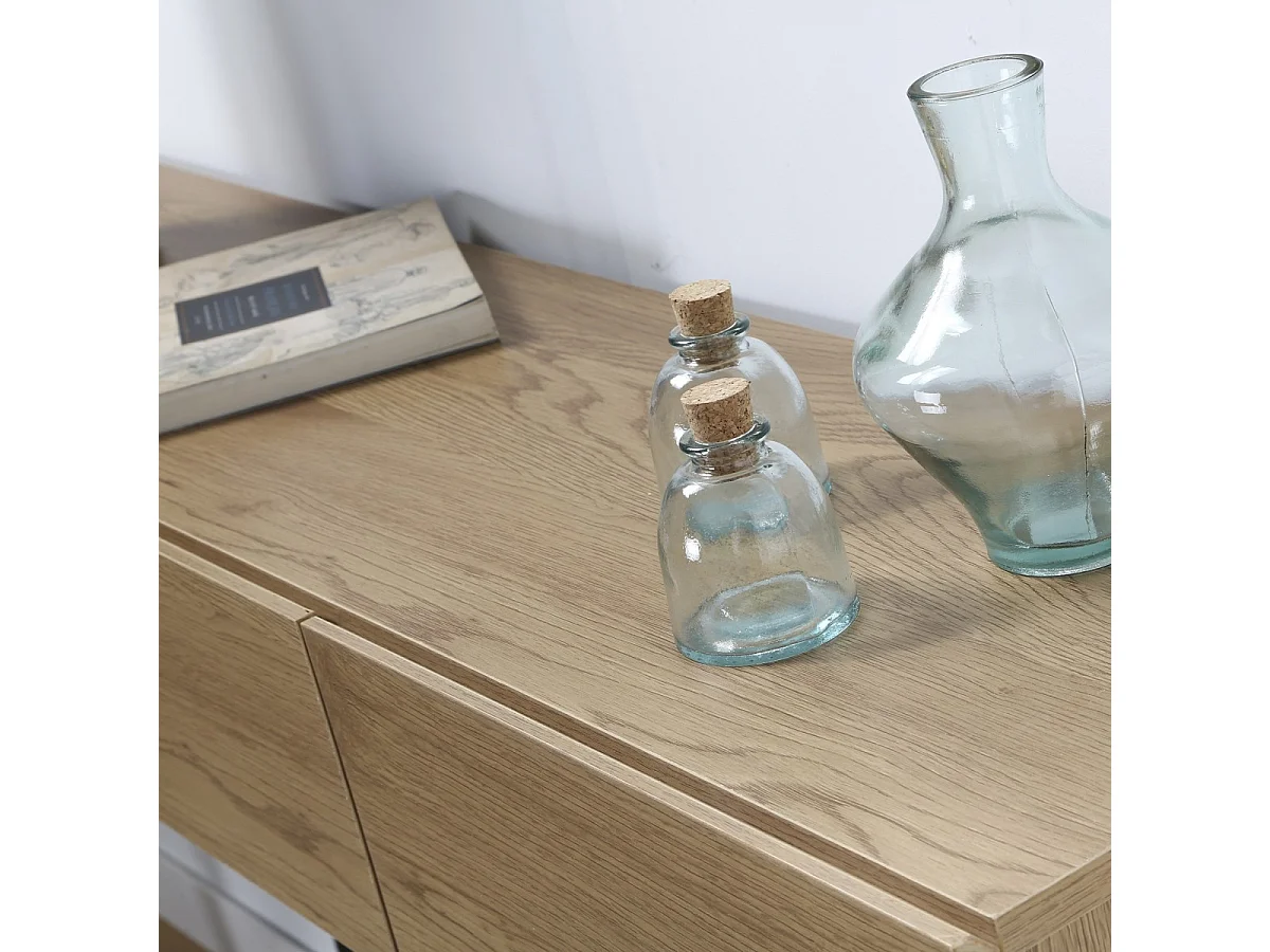 Console 3 Tiroirs Décor Chêne L120cm