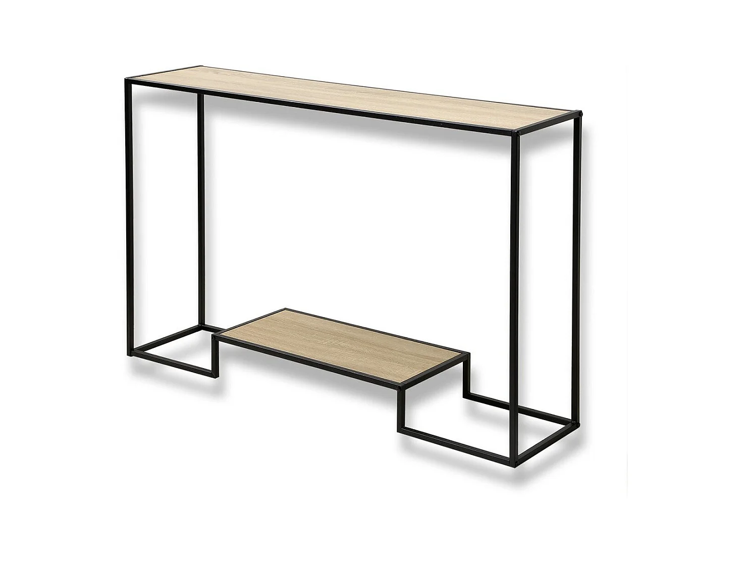 Console moderne 2 niveaux décor chêne L120cm