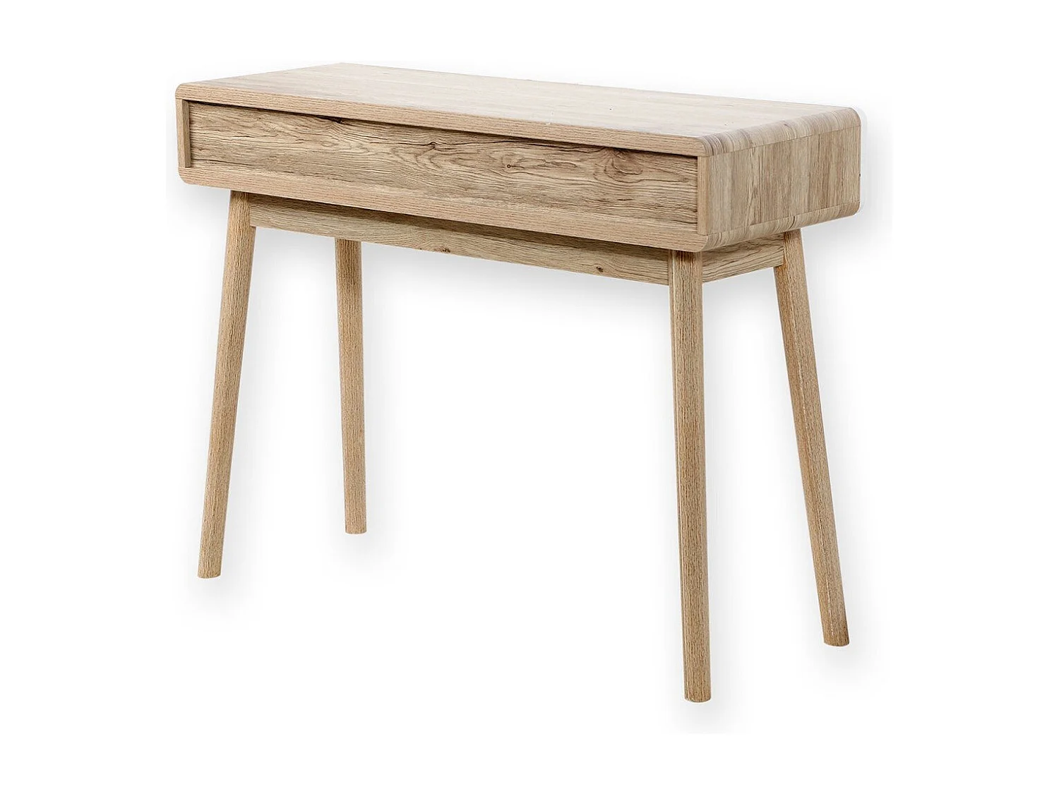 Console 2 Tiroirs Scandinave Bois et blanc - L100 x H75cm