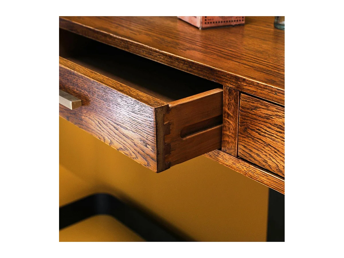 Console d'entrée en métal et chêne véritable
