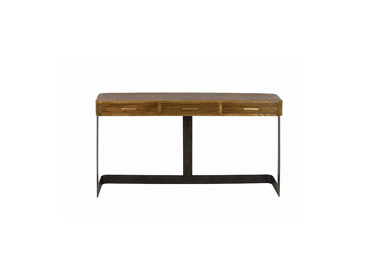 Console d'entrée en métal et chêne véritable