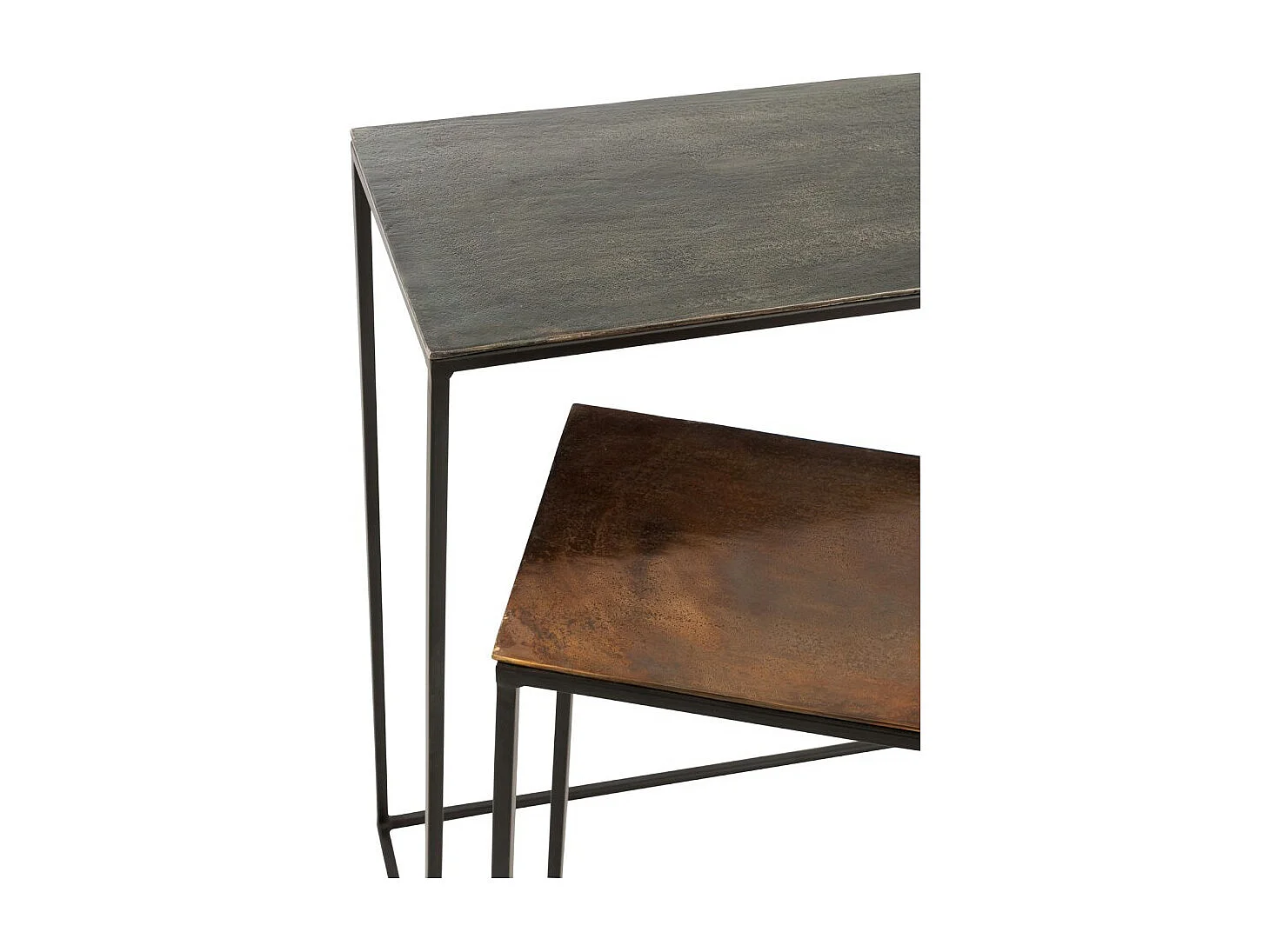 Set van 2 rechthoekige zwarte aluminium consoles Fifi L 100 cm