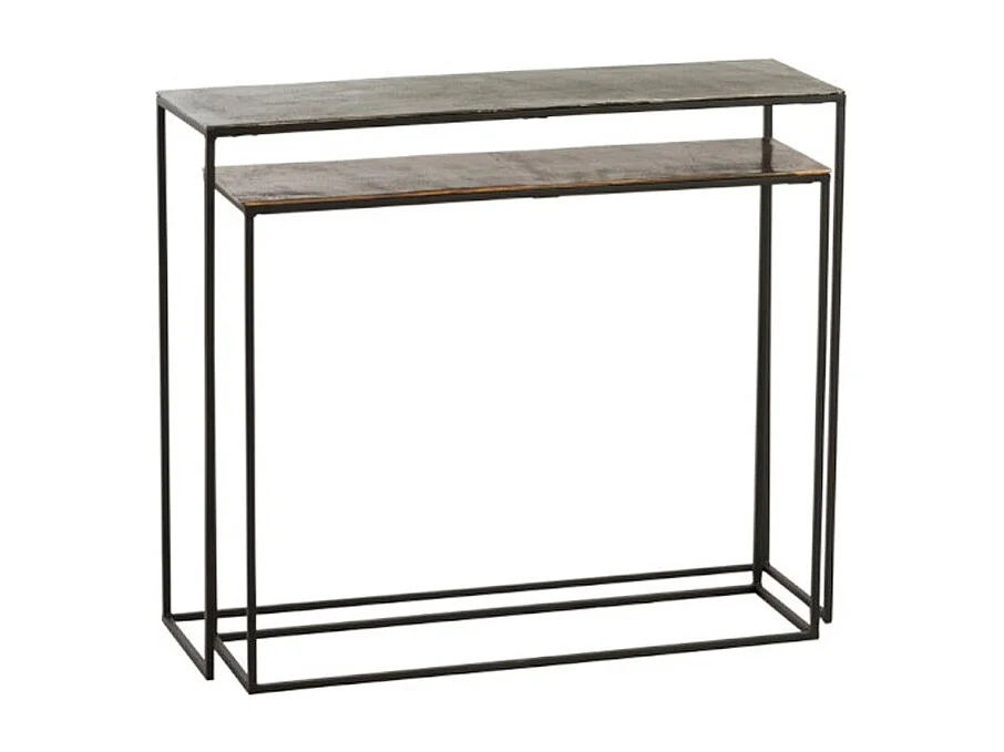 Lot de 2 consoles rectangulaire en aluminium