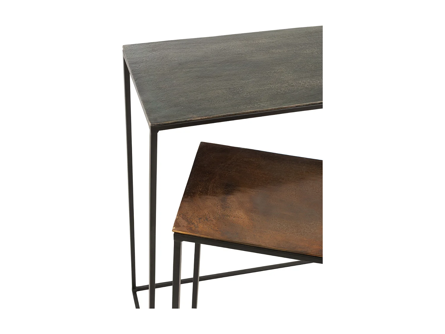 Lot de 2 consoles rectangulaire en aluminium