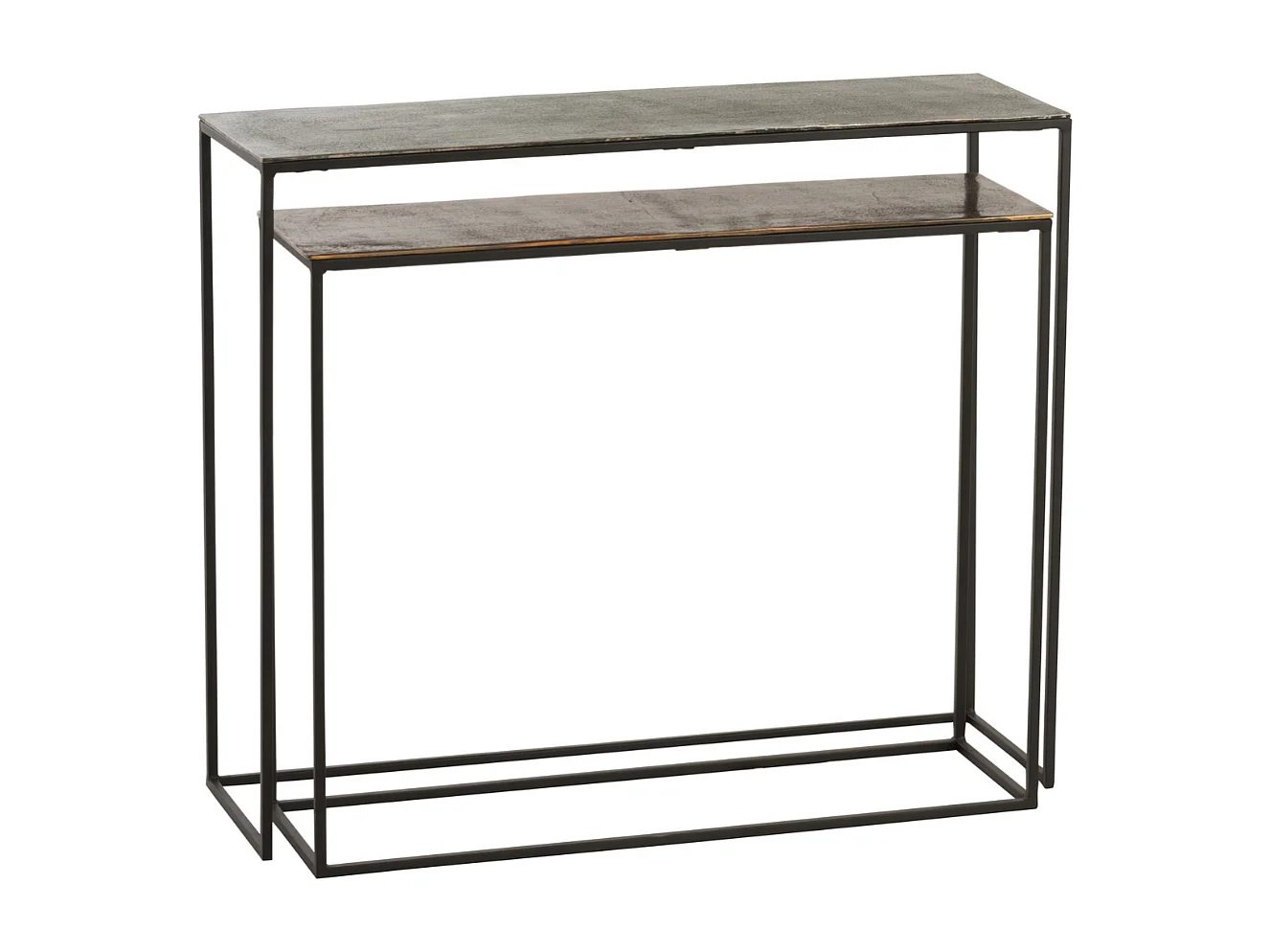 Lot de 2 consoles rectangulaire en aluminium