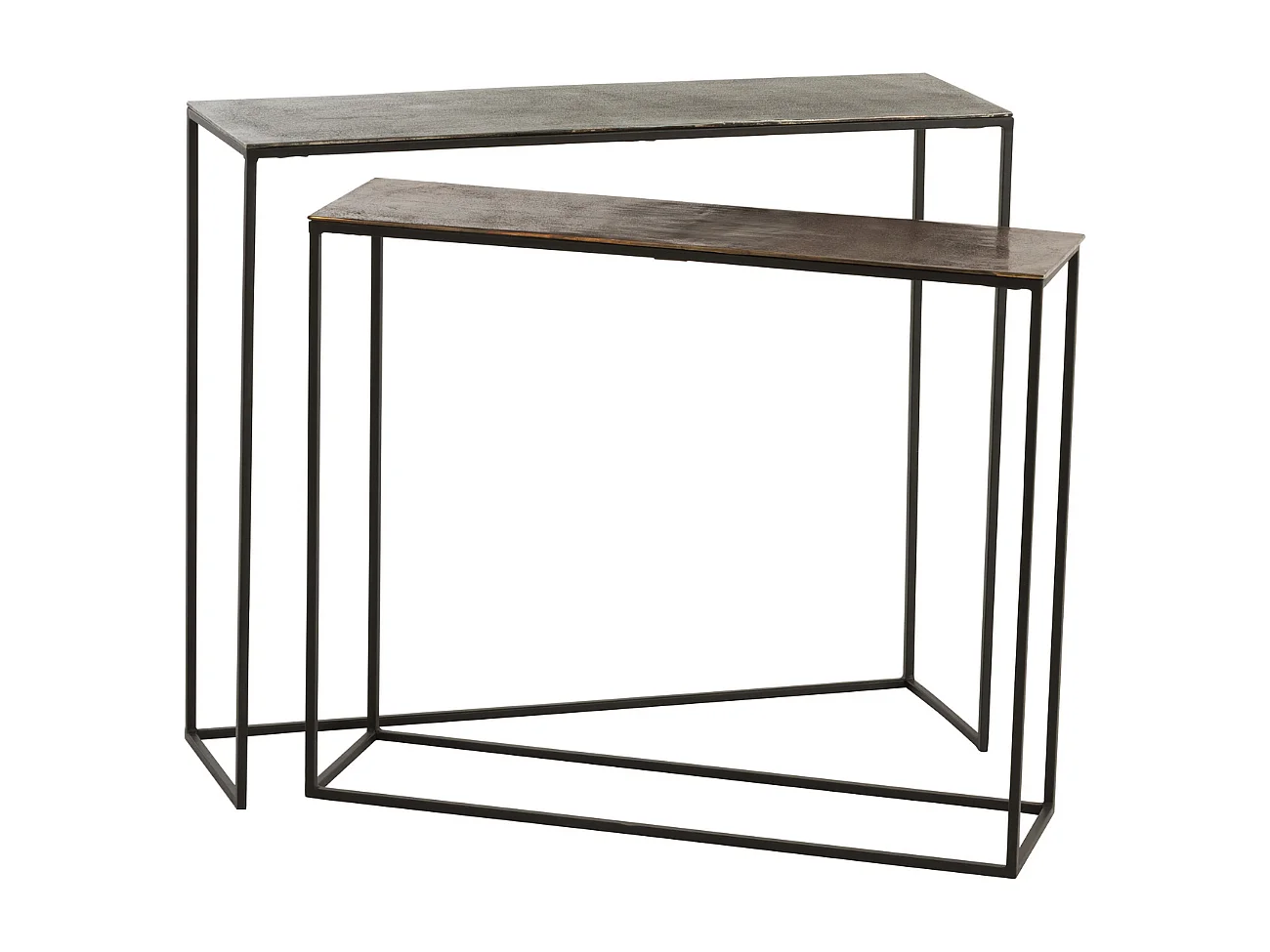 Lot de 2 consoles rectangulaire en aluminium