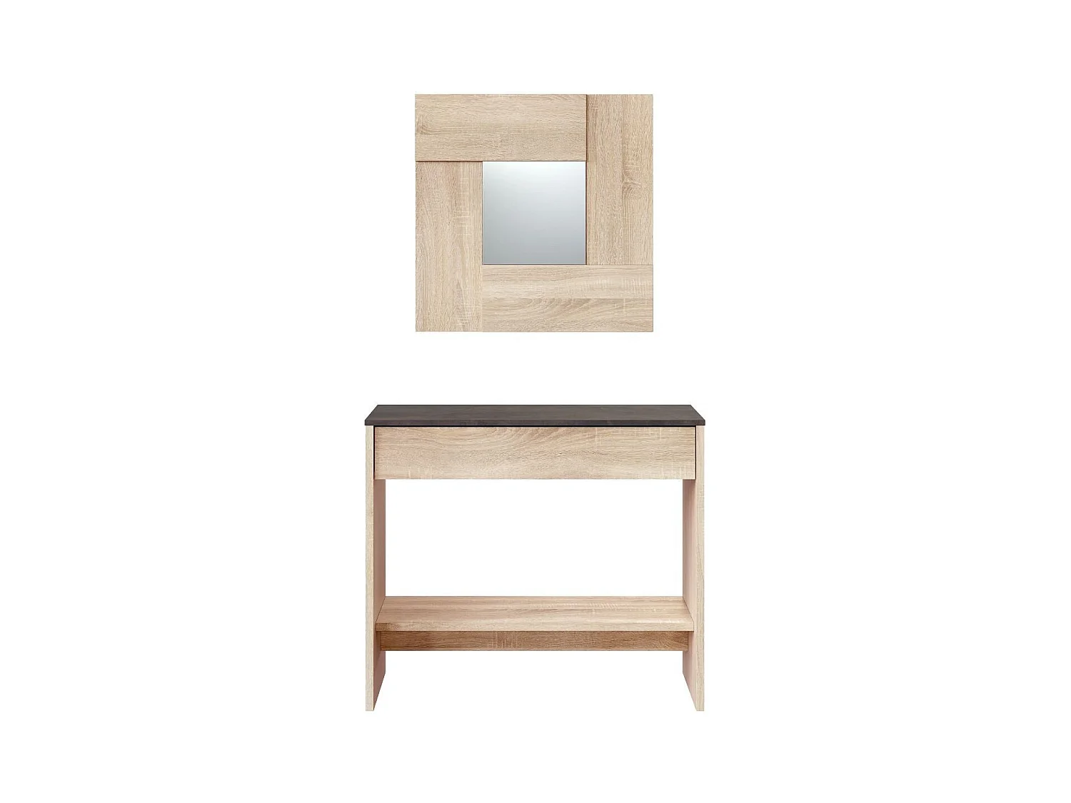 Console d'entrée avec miroir Oxys - L92 cm