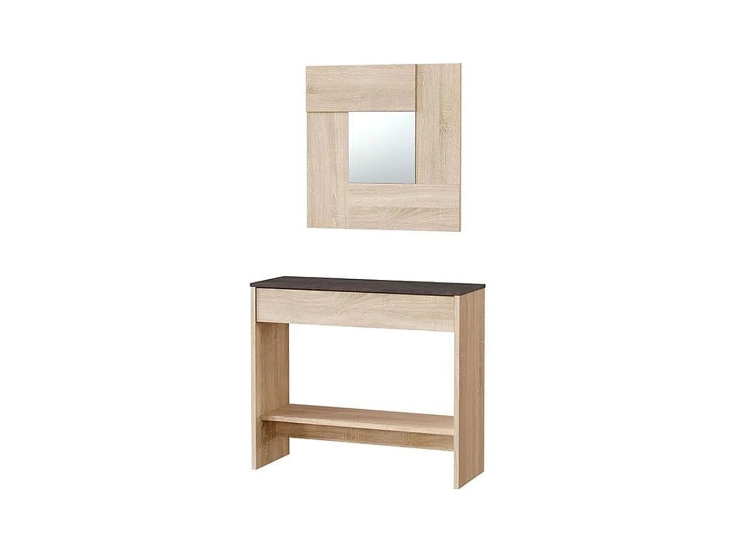 Eingangskonsole mit Spiegel Oxys - Kanadische Eiche - Modernes Design - Hergestellt in Spanien