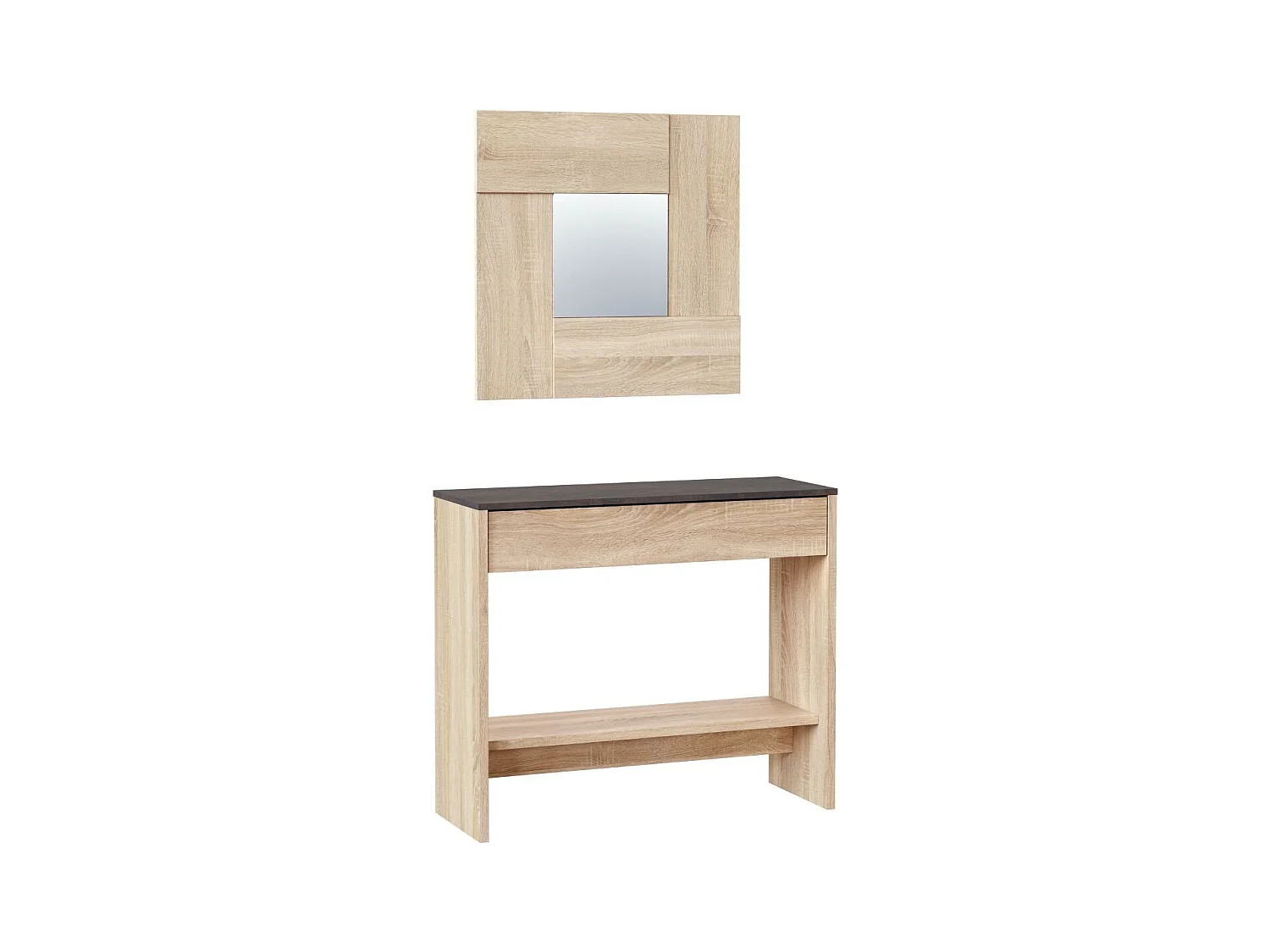 Eingangskonsole mit Spiegel Oxys - Kanadische Eiche - Modernes Design - Hergestellt in Spanien