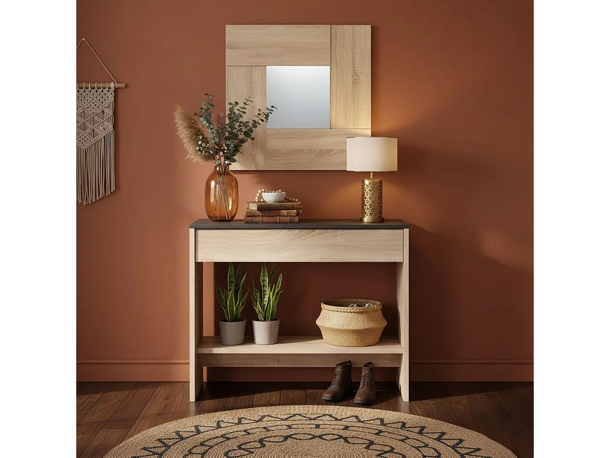 Console met spiegel Oxys - L92 cm