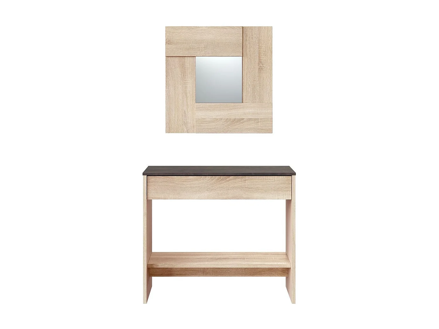 Console d'entrée avec miroir Oxys - L92 cm