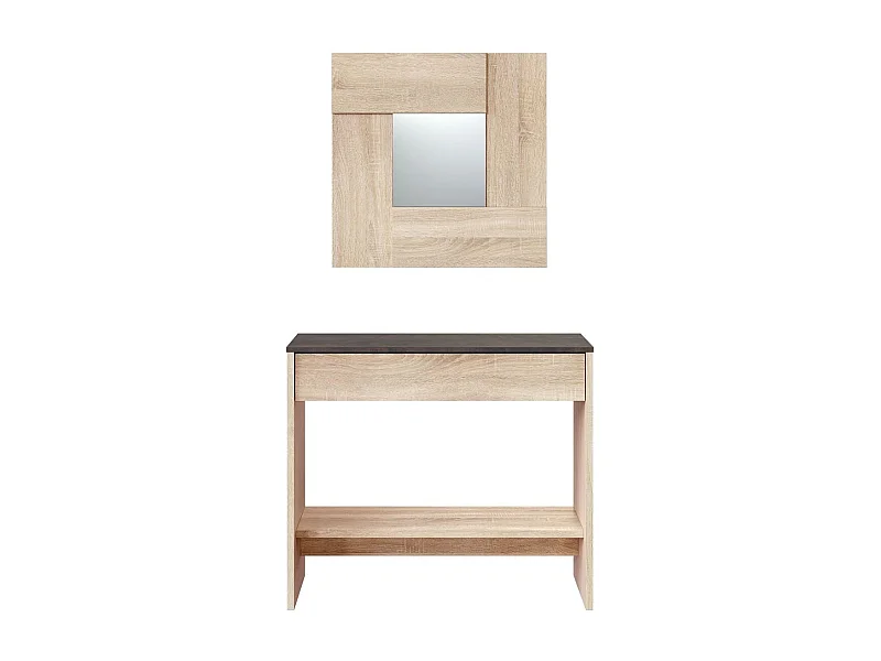 Console d'entrée avec miroir Oxys - L92 cm