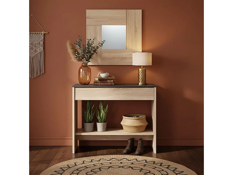 Console met spiegel Oxys - L92 cm