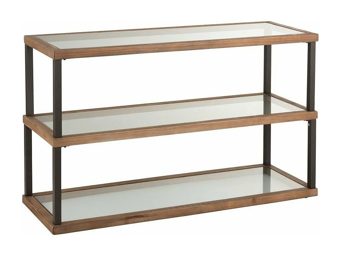 Console 3 livelli in vetro e legno