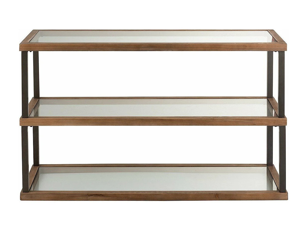 Console 3 livelli in vetro e legno