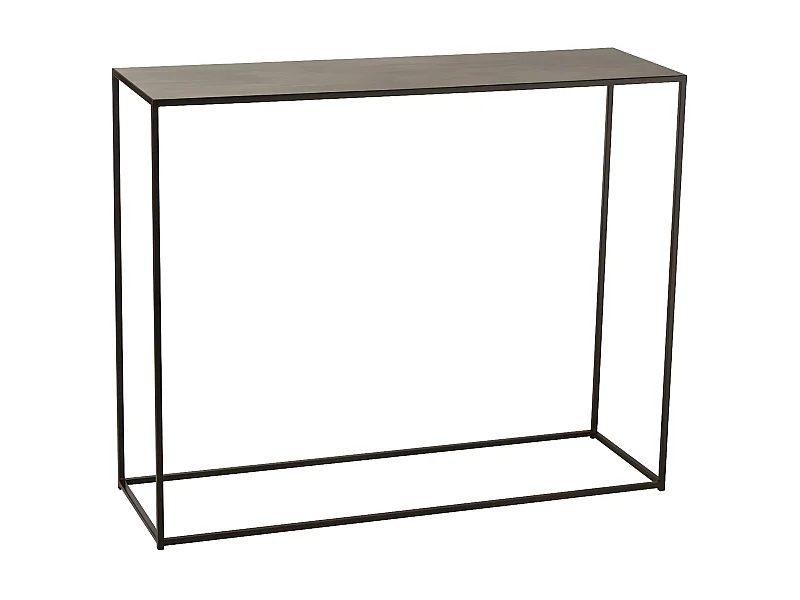 Bekabelde rechthoekige metalen console zwart