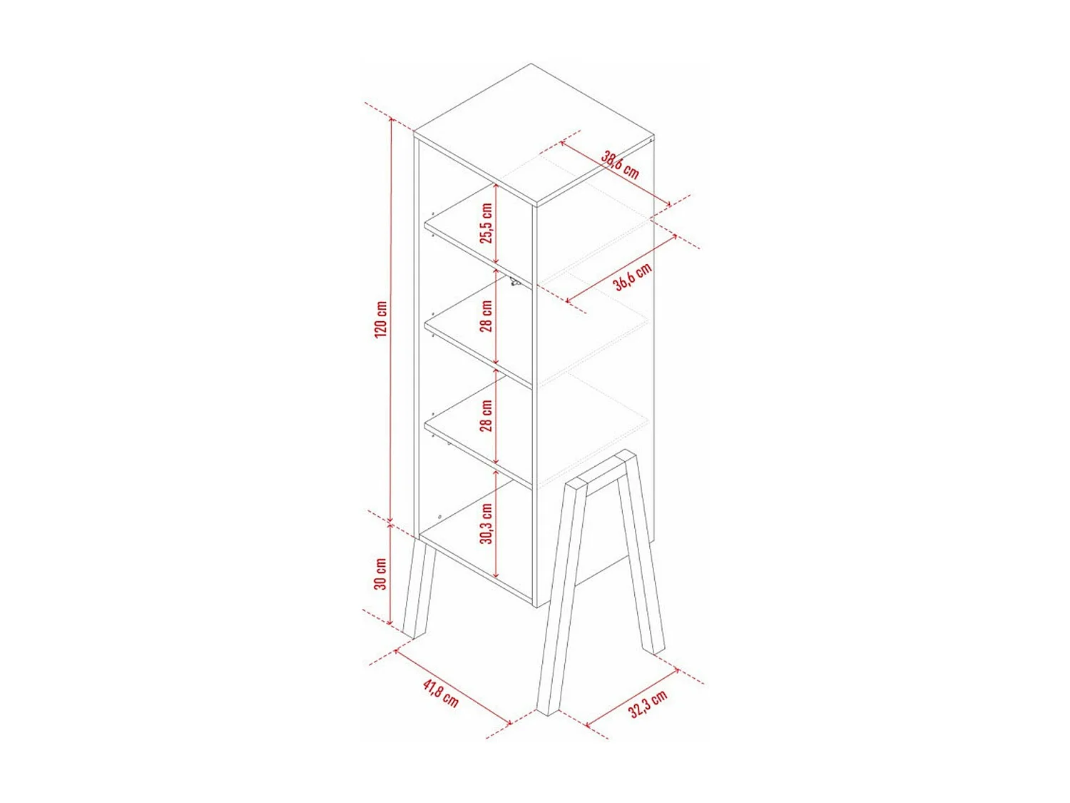 Armoire 1 porte 3 étagères intérieures - SPOT
