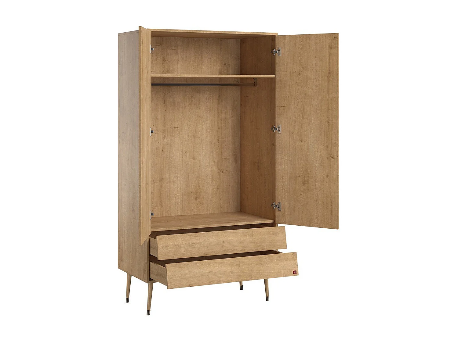 Armoire 2 Portes 2 Tiroirs L100 x H191 cm - Bosque