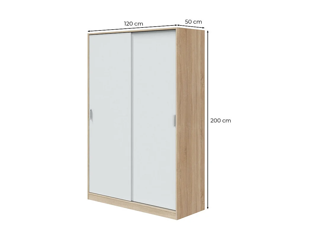 Armario Max Blanco Artik (Blanco Mate) - Roble Canadian