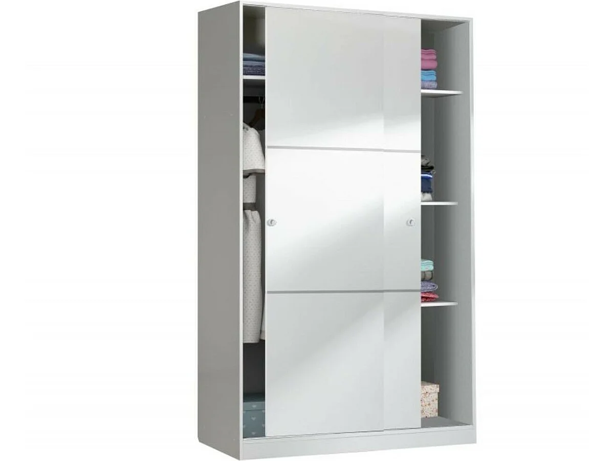 Armoire penderie 2 portes coulissantes L120 x H200 cm