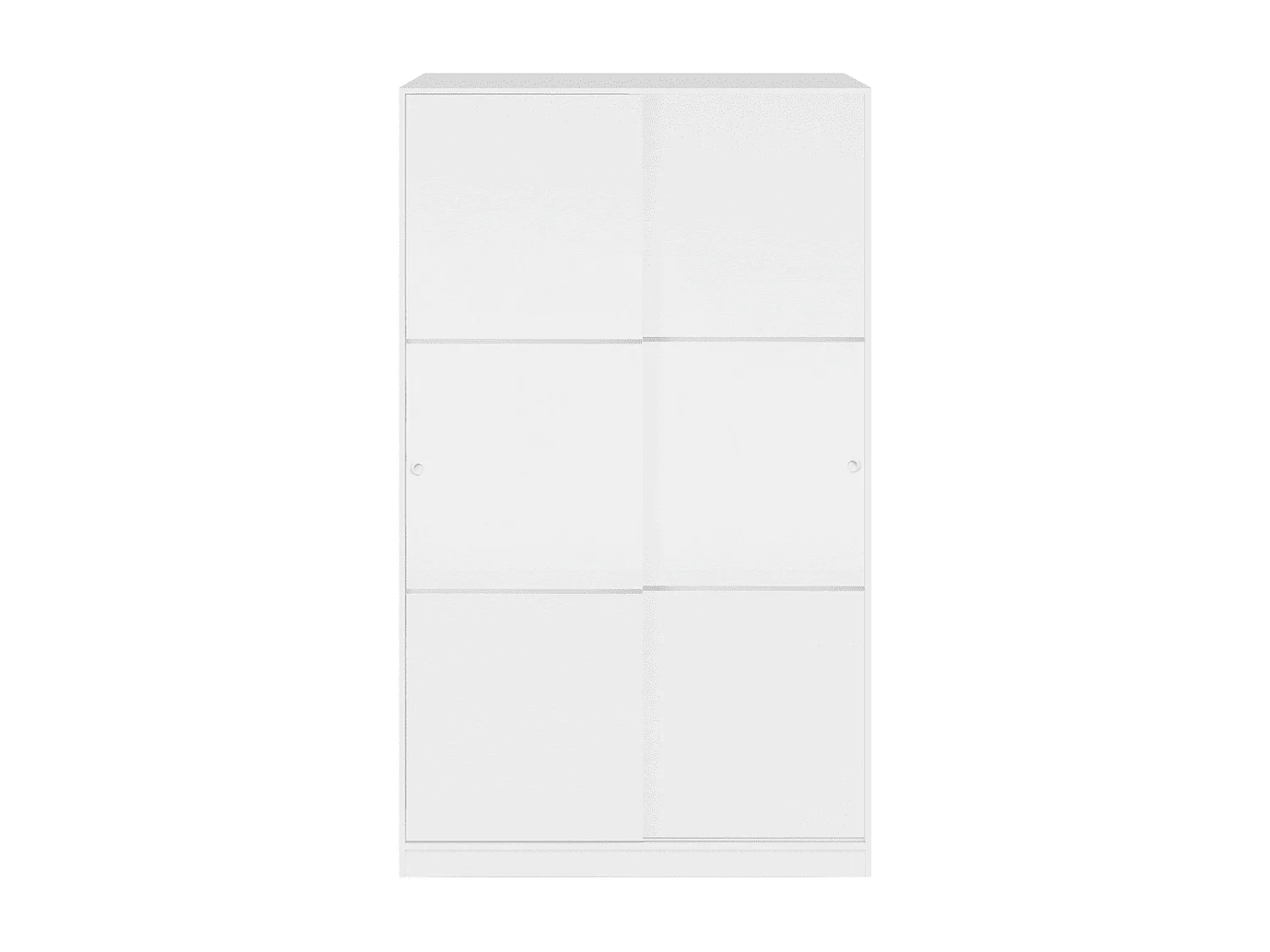 Schrank mit 2 Schiebetüren, Hochglanz-Weiß, H200 cm - NINO