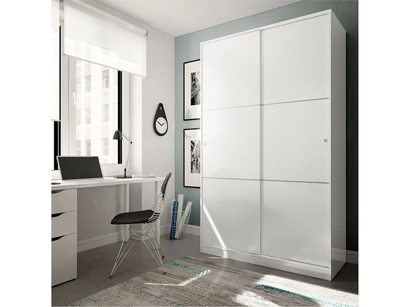 Armoire penderie 2 portes coulissantes L120 x H200 cm