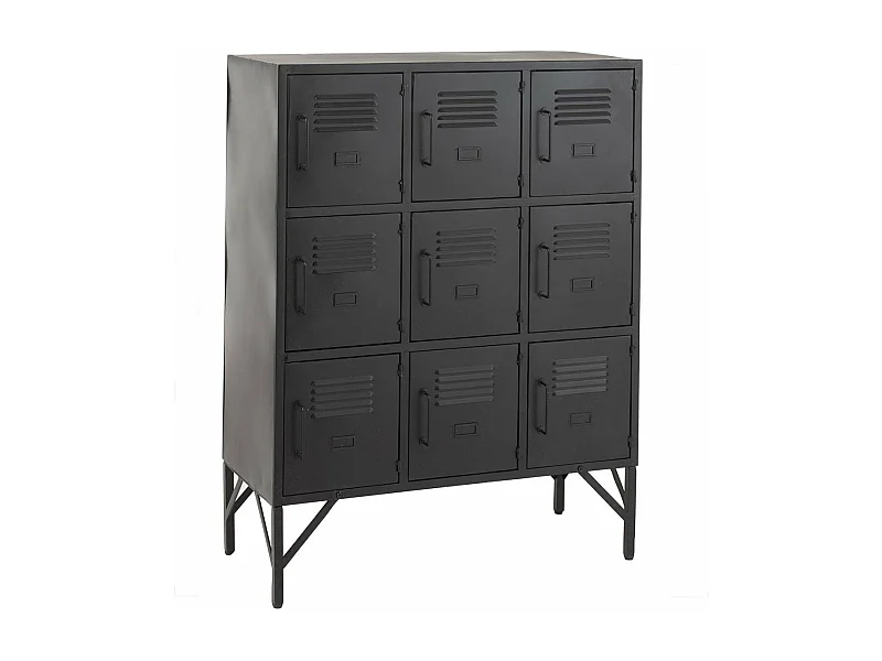 Armoire 9 Portes Métal Noir