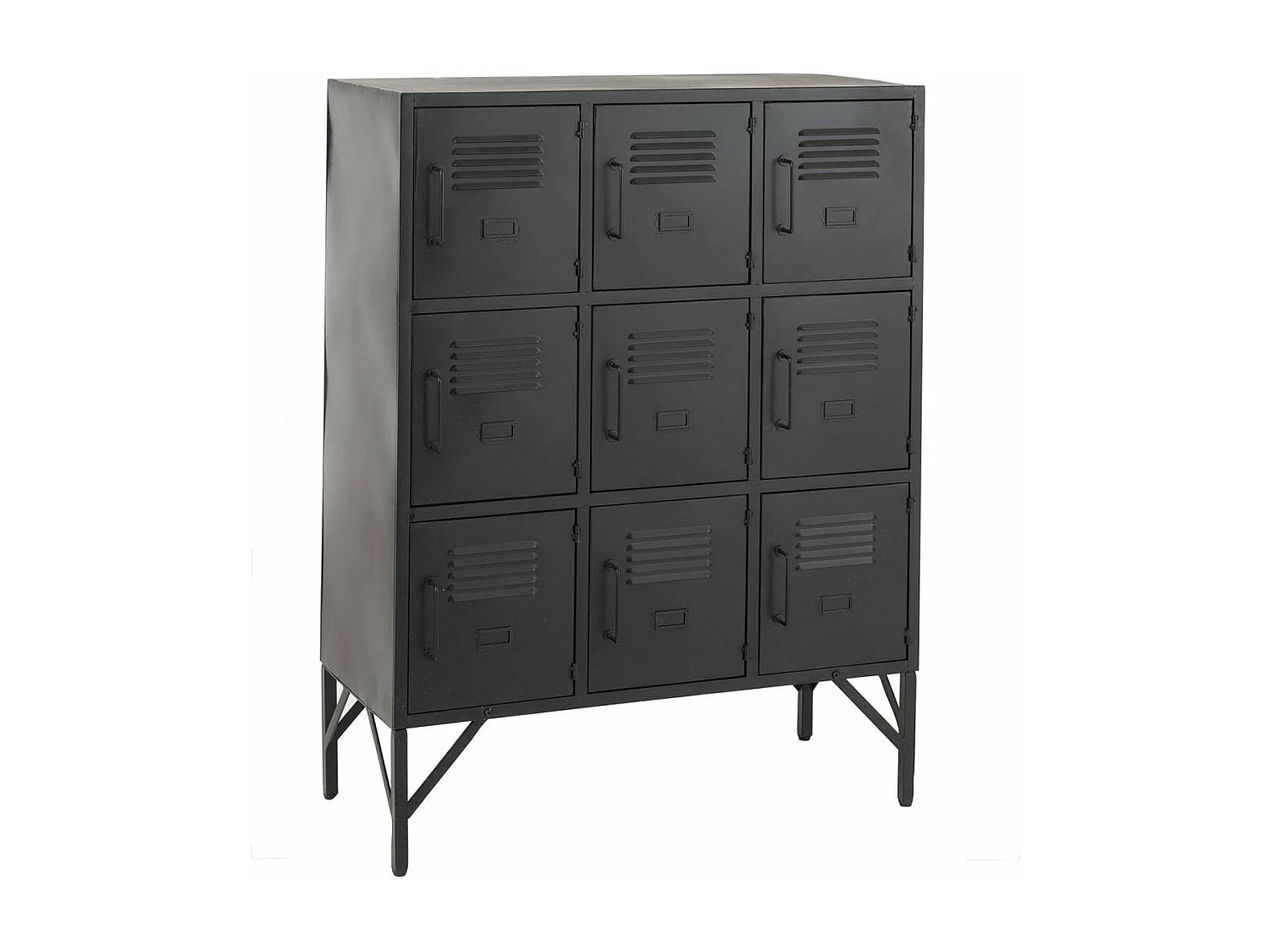 Armoire 9 Portes Métal Noir