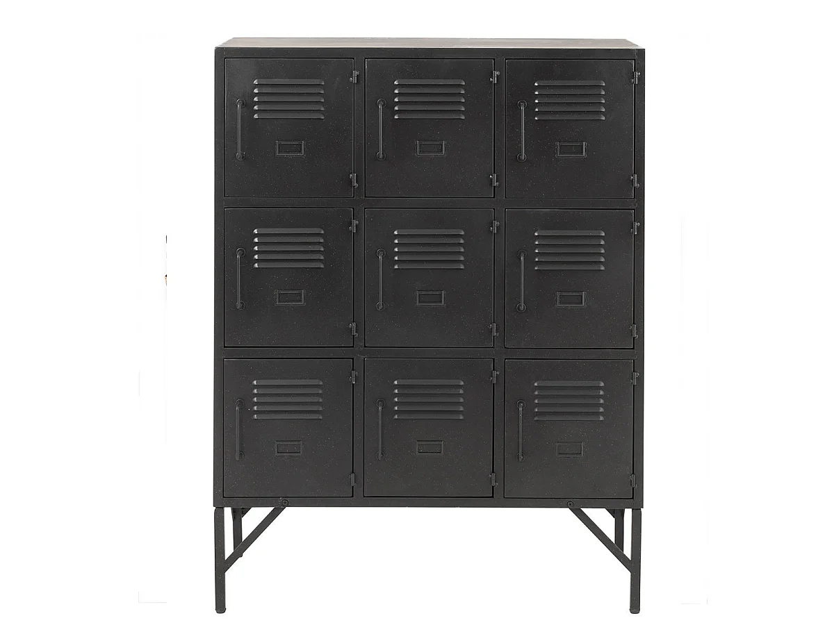 Armario 9 puertas metal negro