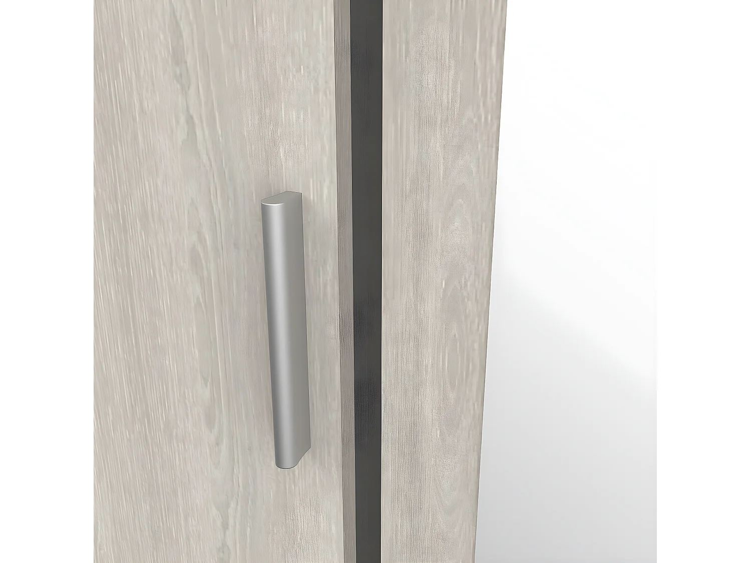 Kleiderschrank 3 Türen 1 Spiegel mit Kleiderstange L133,5 cm - Pricy3