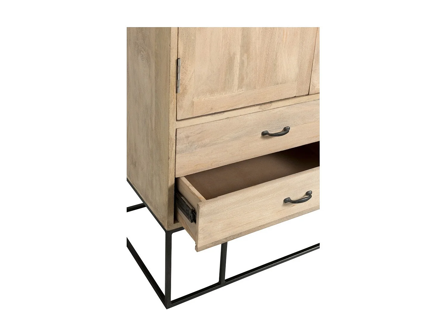 Armario de 3 puertas Azura de madera maciza de mango claro L 115 cm
