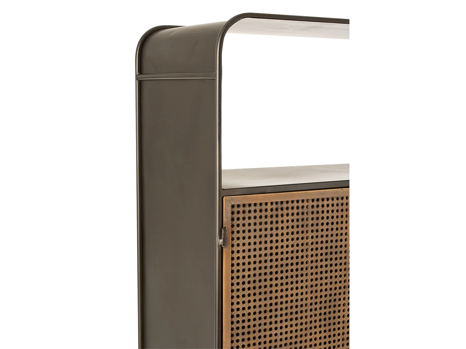 Armoire Haute en Métal 2 Portes 3 Tiroirs avec Cannage