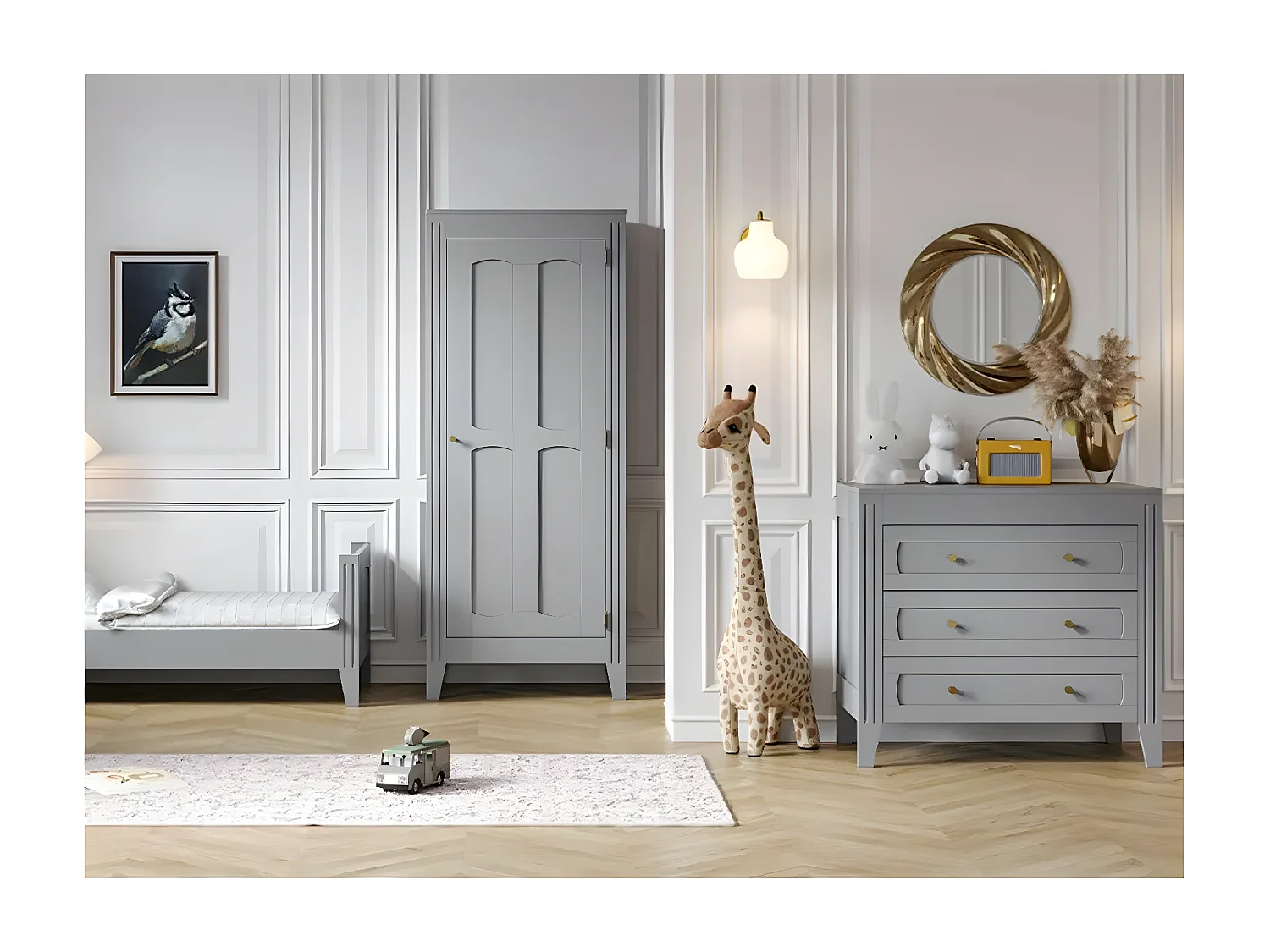 Schrank mit Regal, Kleiderstange und 1 Tür, L80.5 x H196.8 cm - Milenne