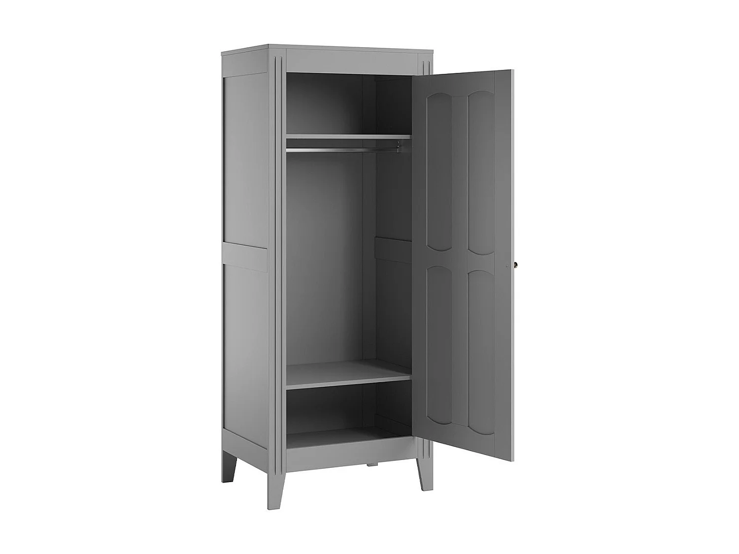 Armoire 1 Porte avec Étagères et Penderie L80.5 x H196.8 cm - Milenne