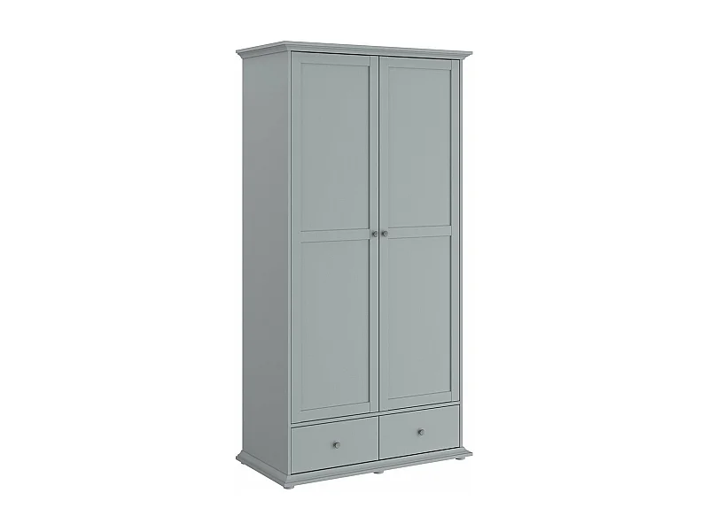 Kleiderschrank 2 Türen 2 Schubladen mit Kleiderstange L104 cm - Margaux