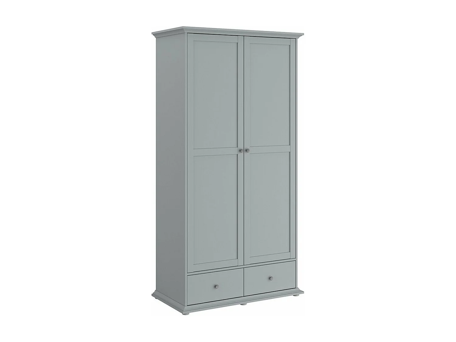 Armoire 2 portes 2 tiroirs avec Penderie L104 cm - Margaux