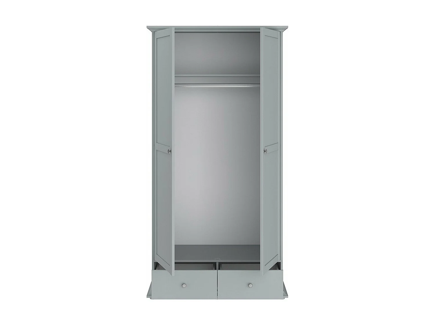 Armoire 2 portes 2 tiroirs avec Penderie L104 cm - Margaux