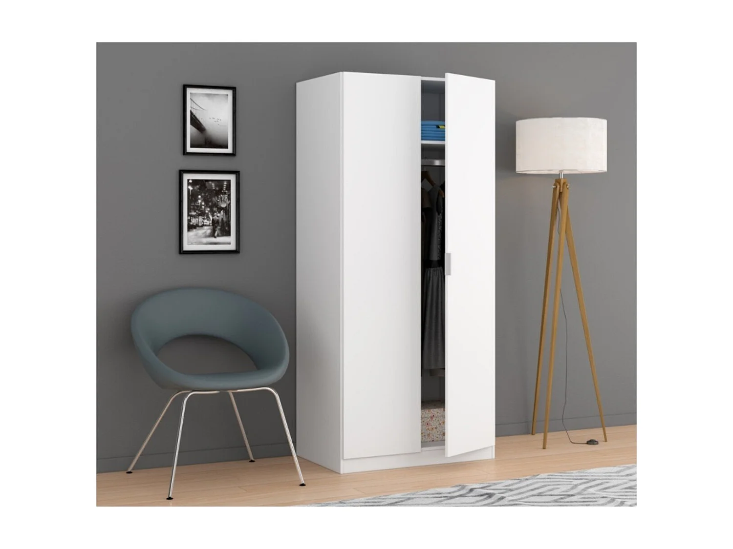 Armario aglomerado blanco 180x81,5x52cm