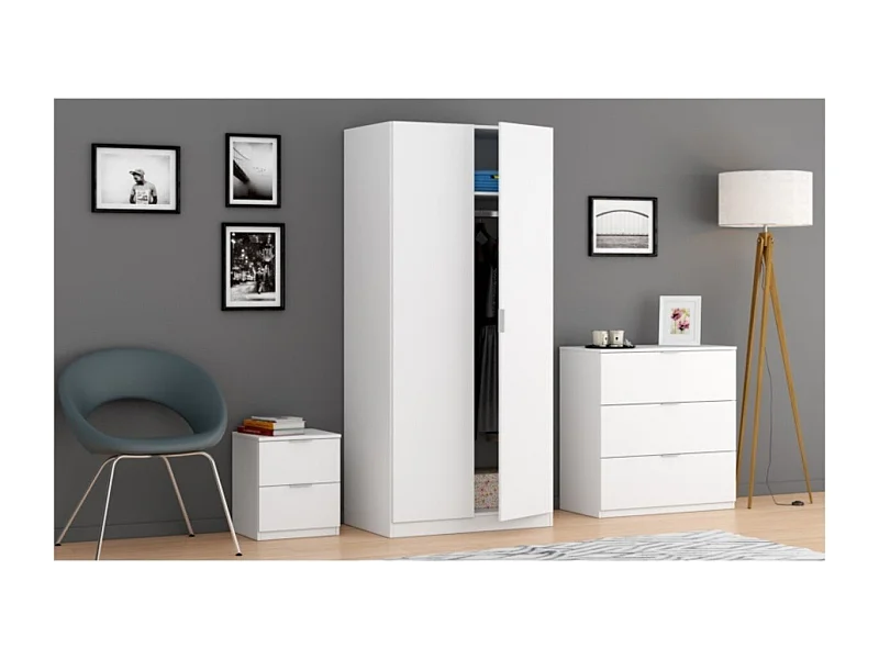 Armoire penderie 2 Portes L82 x H180 cm