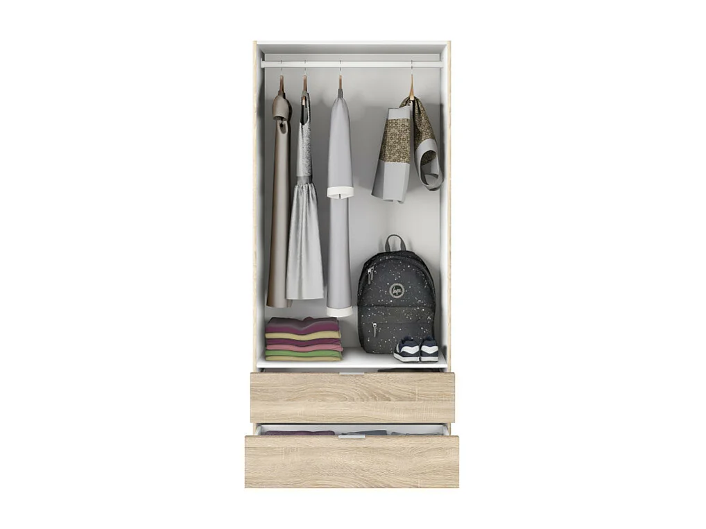 Armario ropero FANNY L81 x H180 cm Madera Escandinava Moderna