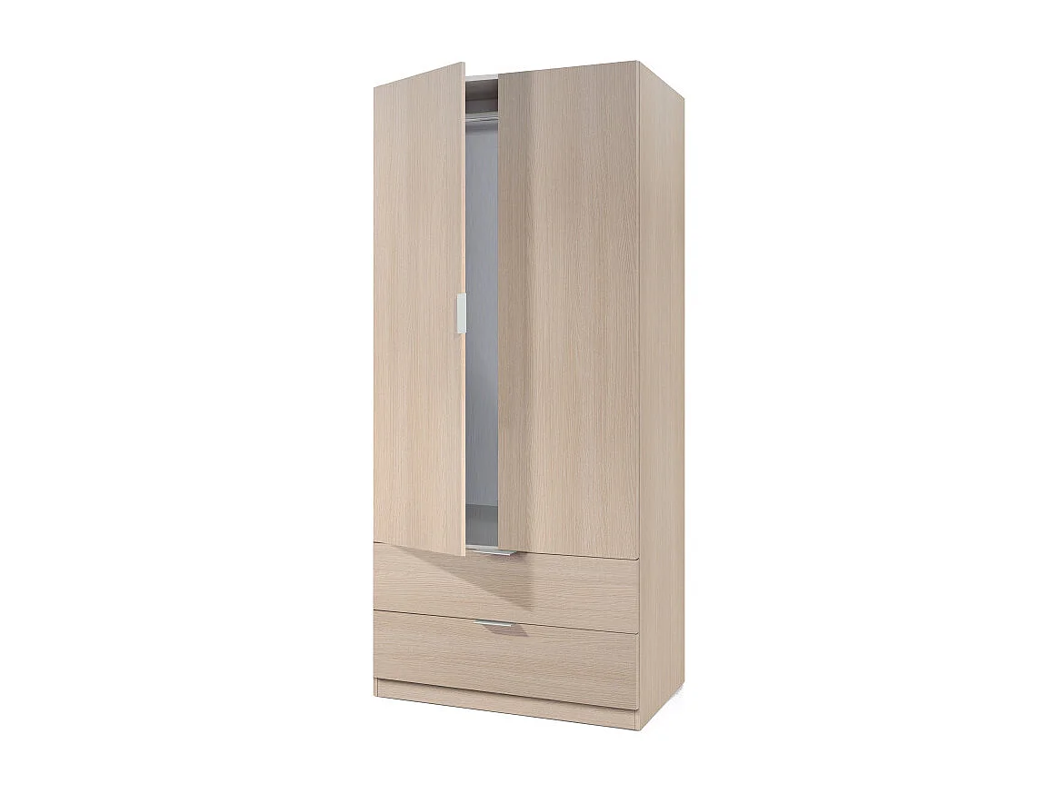 Armoire penderie 2 portes + 2 tiroirs L81 x H180 cm
