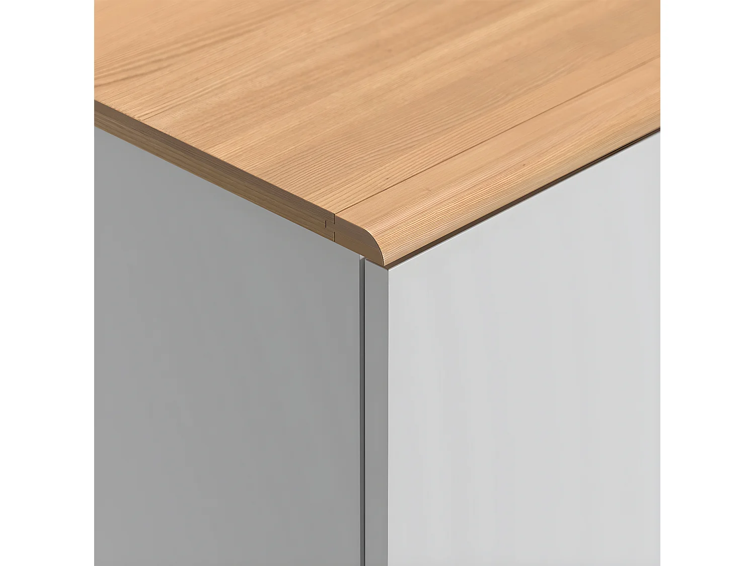 Kast met 2 deuren, kledingstang en 8 planken L100 x H207cm - Nature