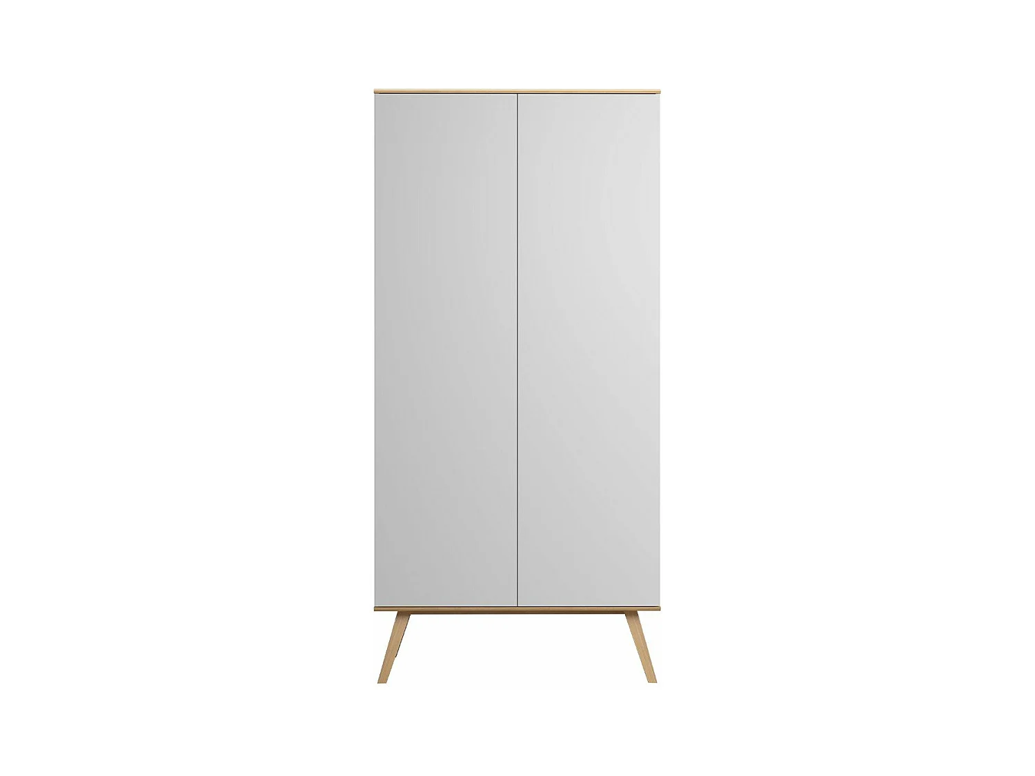Armoire 2 Portes avec Penderie et 8 Étagères L100 x H207cm - Nature