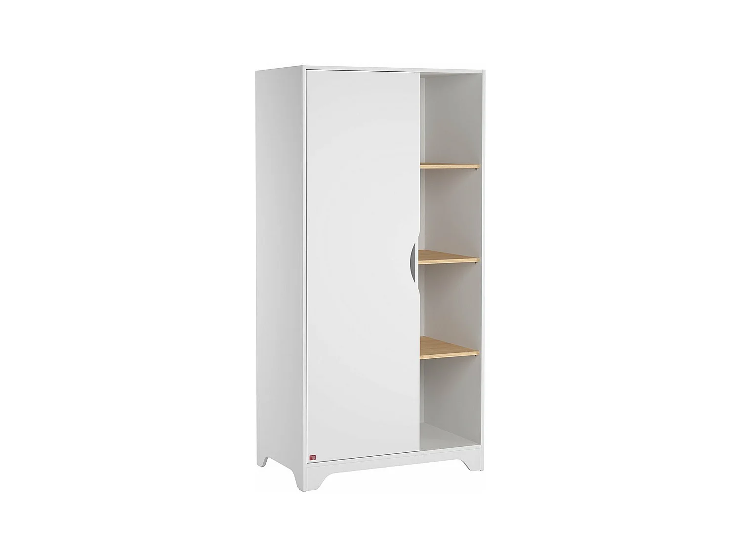 Armoire 1 Porte avec 2 Penderies et 3 Étagères Ouvertes L88.5cm - Leaf