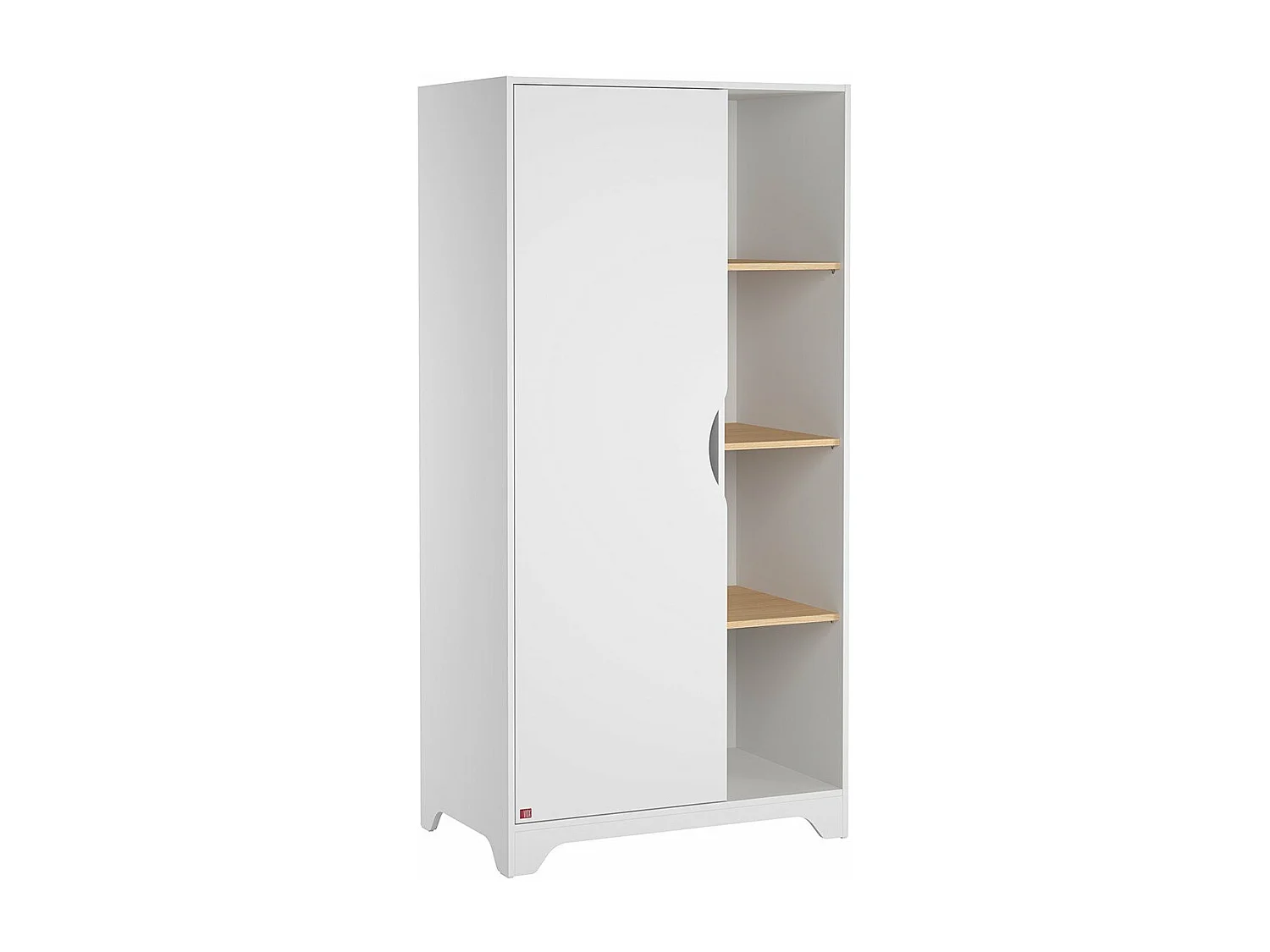 Armoire 1 Porte avec 2 Penderies et 3 Étagères Ouvertes L88.5cm - Leaf