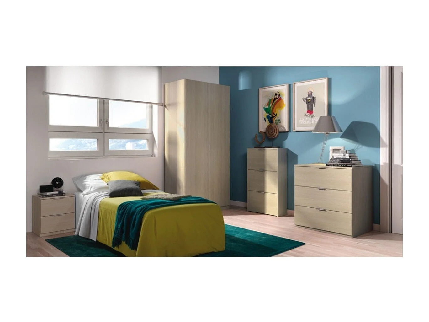 ARMARIO 2 PUERTAS 180X81X52 CM ROBLE