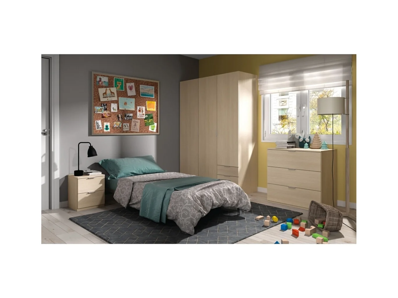 Armoire 3 portes + 3 tiroirs L121 x H180 cm