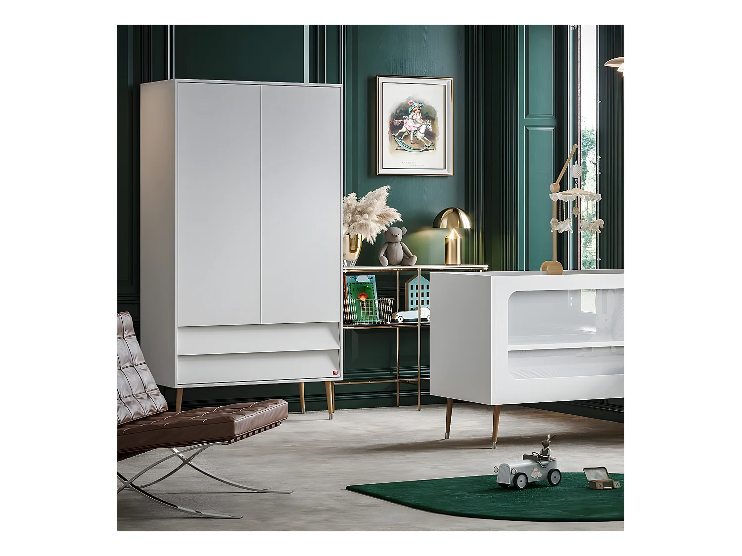 Armoire 2 Portes 2 Tiroirs L100 x H191 cm - Bosque