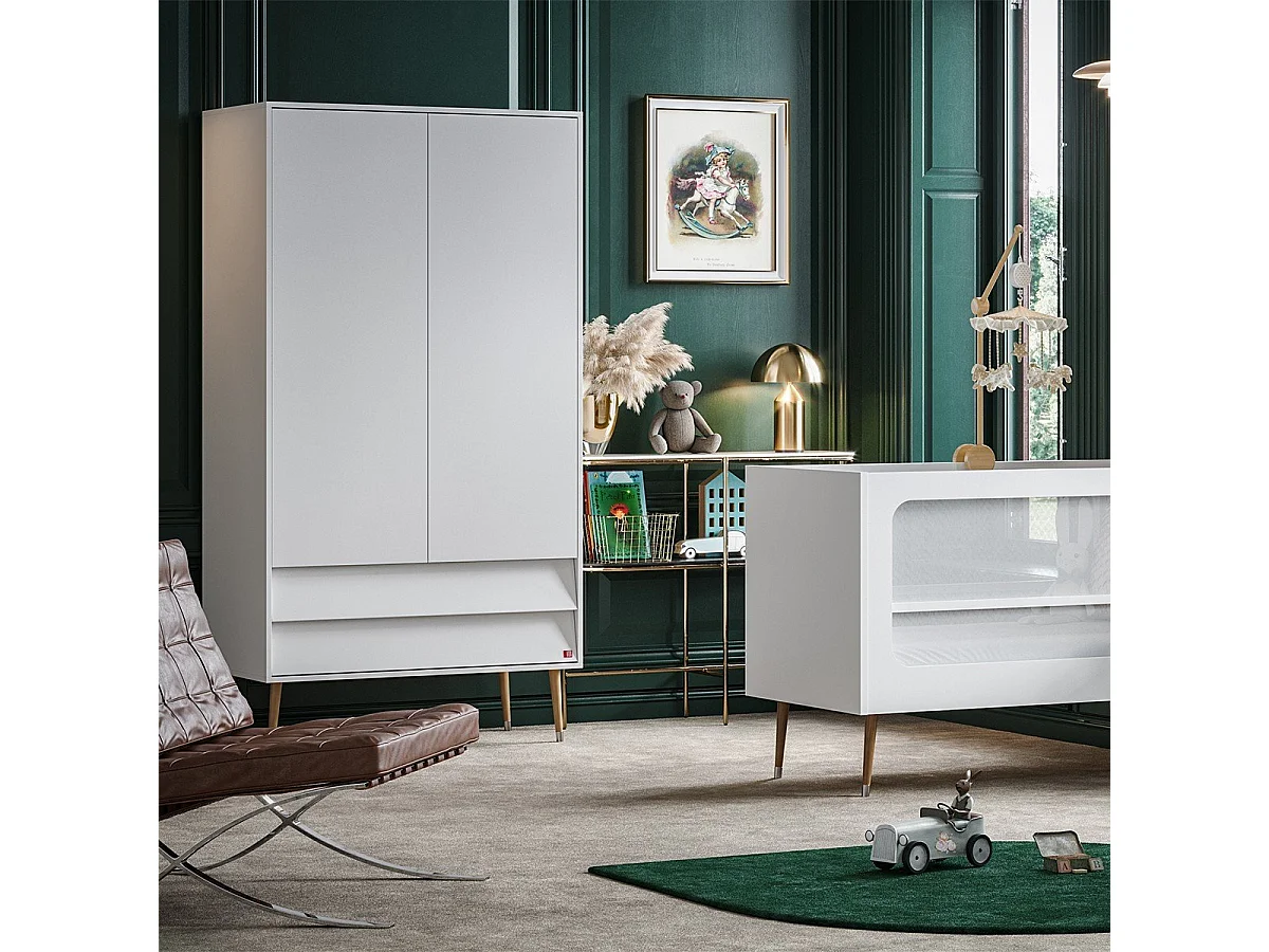 Armoire 2 Portes 2 Tiroirs L100 x H191 cm - Bosque