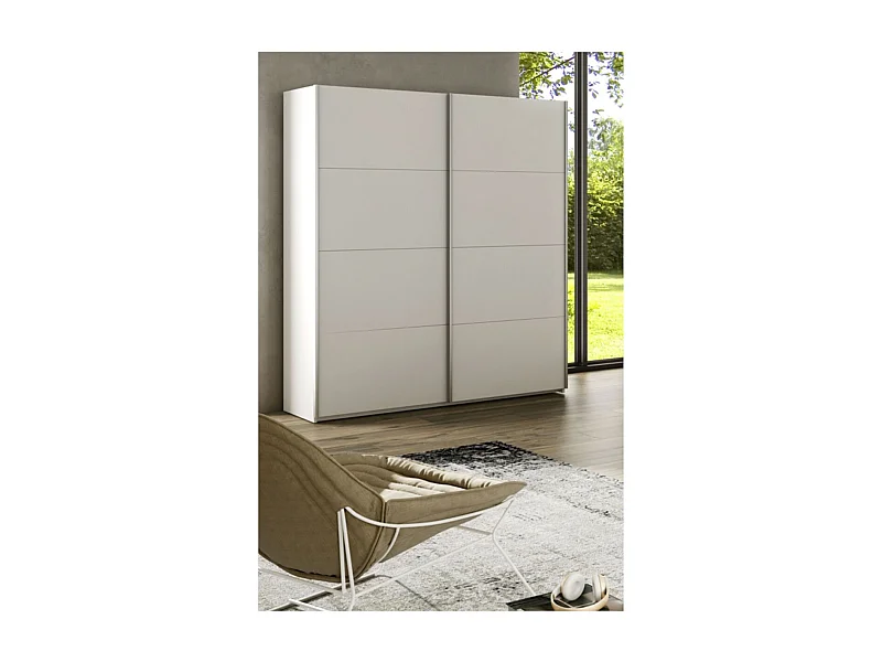 Armadio porte scorrevole truciolato bianco 200x150x60cm